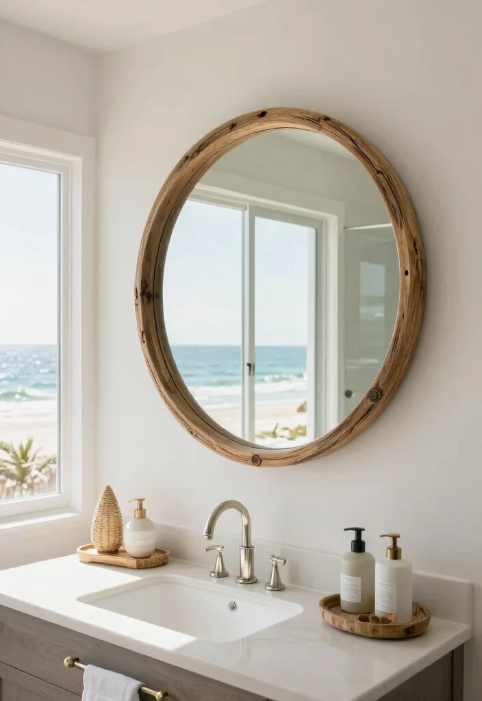 12 Pool House Bathroom Ideas for Easy Clean Coastal Style 10. Mirrors to Reflect Coastal Views 0