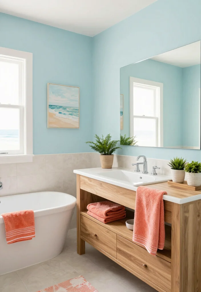 12 Pool House Bathroom Ideas for Easy Clean Coastal Style 4. Coastal Color Palettes 0