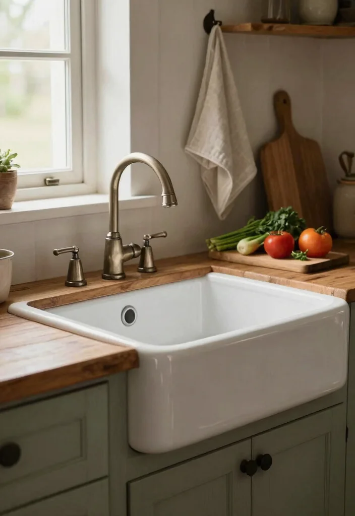 12 Primitive Kitchen Ideas with Rustic Character 2. Farmhouse Sink 0