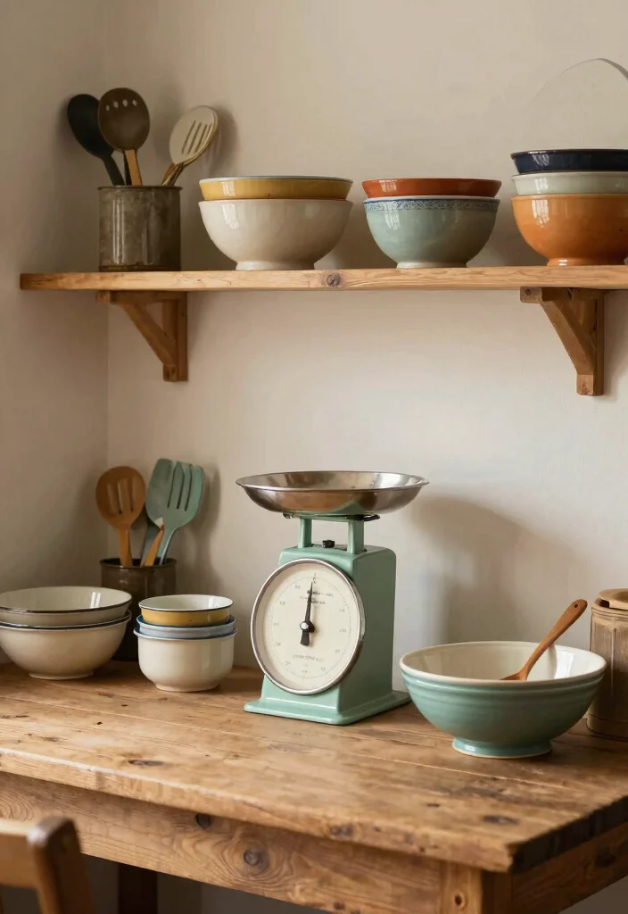 12 Primitive Kitchen Ideas with Rustic Character 3. Vintage Kitchen Accessories 0