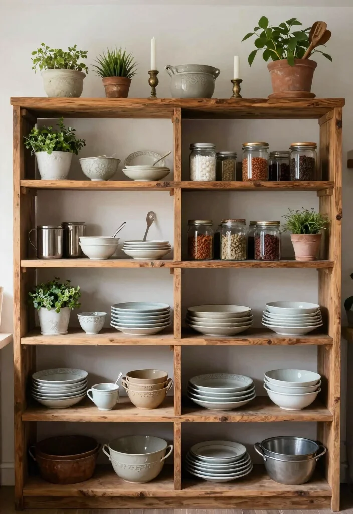 12 Primitive Kitchen Ideas with Rustic Character 5. Open Shelving 0