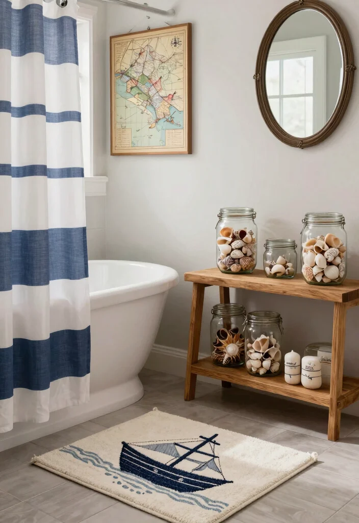 12 Small Beach Bathroom Ideas for a Light Coastal Feel 1. Nautical Themed Accessories 0