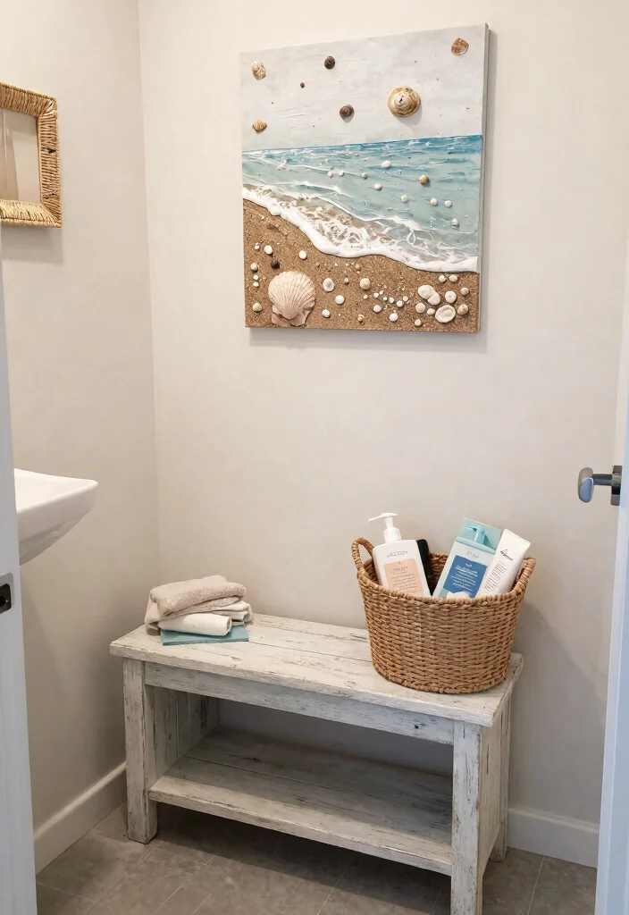 12 Small Beach Bathroom Ideas for a Light Coastal Feel 11. DIY Coastal Decor 0