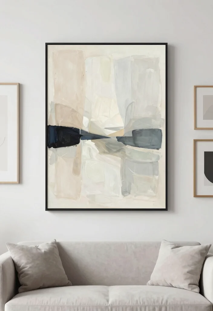 12 Small Formal Living Room Ideas That Feel Elegant 10. Minimalist Wall Art 0