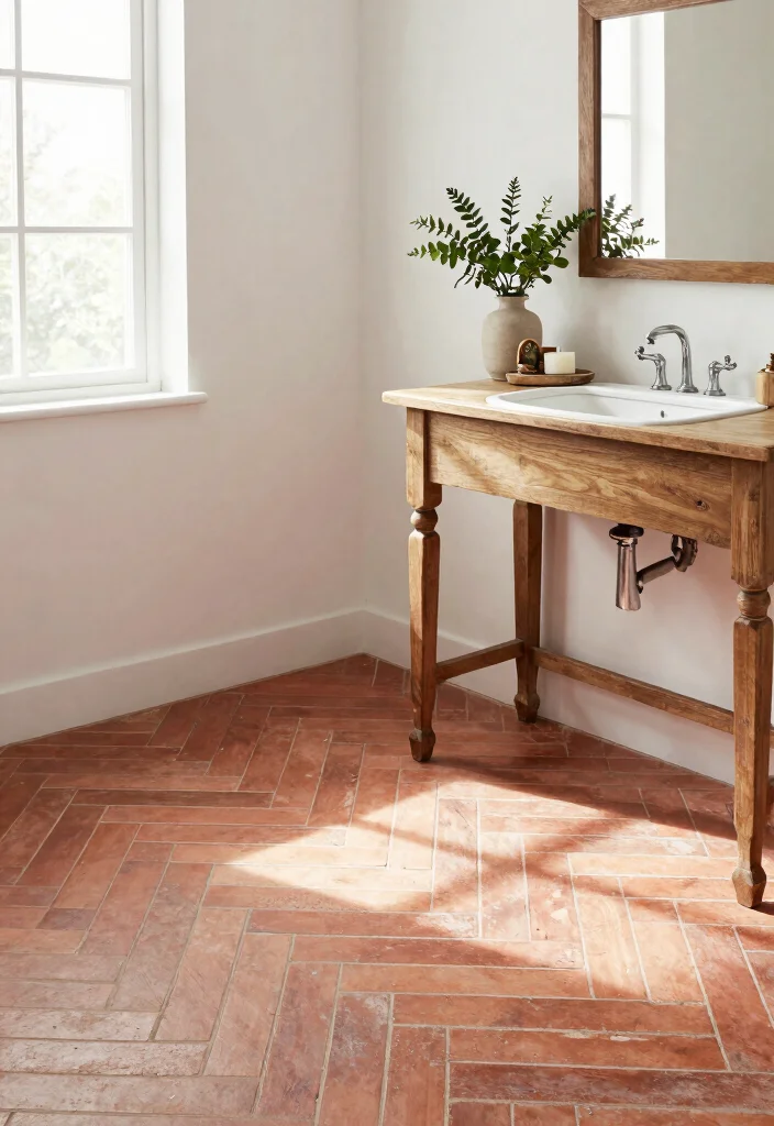 12 Spanish Bathroom Ideas with Old World Charm 1. Timeless Terracotta Tiles 0