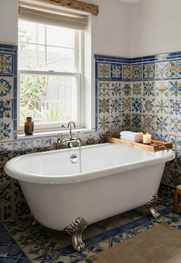 12 Spanish Bathroom Ideas with Old World Charm 5. Elegant Freestanding Bathtubs 0