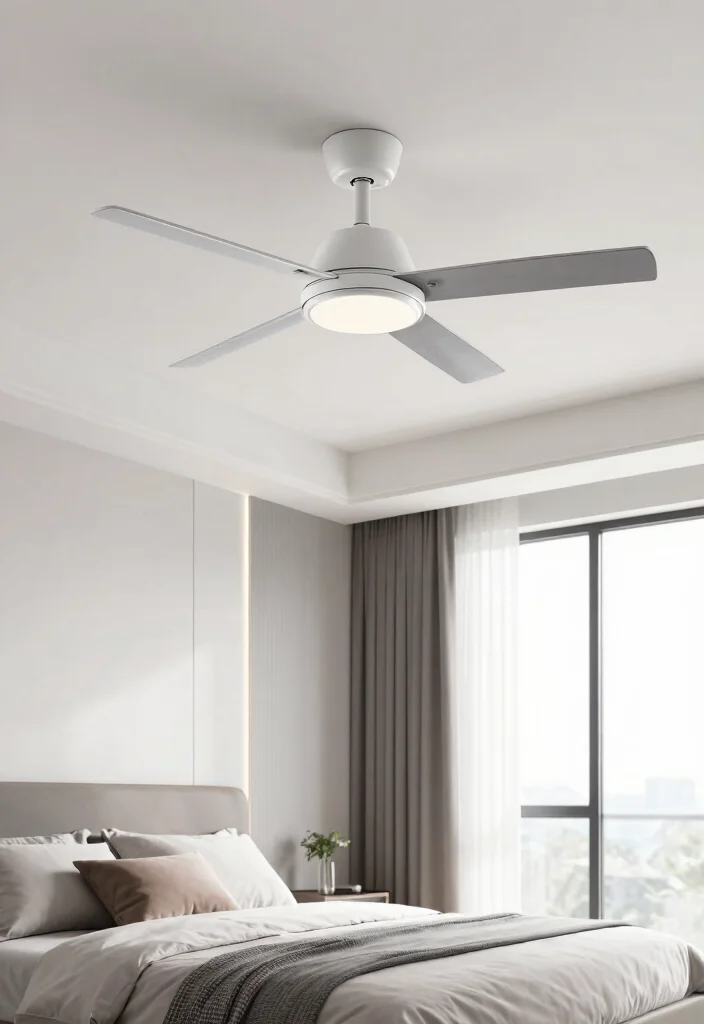12 Tray Ceiling Bedroom Ideas for Added Dimension 11. Integrated Ceiling Fans 0