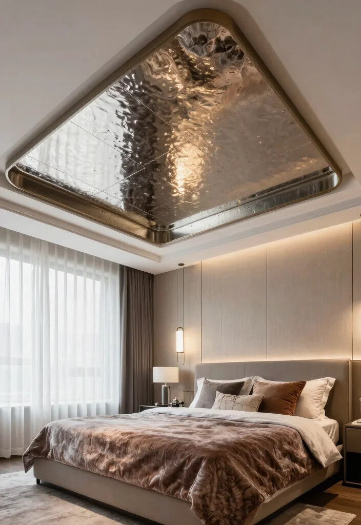 12 Tray Ceiling Bedroom Ideas for Added Dimension 12. Reflective Surfaces 0