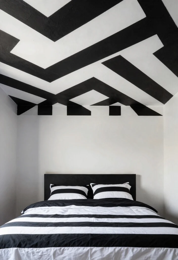 12 Tray Ceiling Bedroom Ideas for Added Dimension 8. Geometric Patterns 0