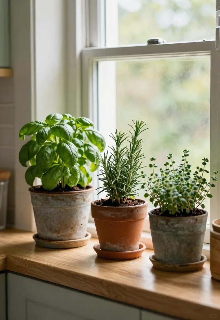 12 Vintage Kitchen Ideas with Timeless Charm 11. Farm Fresh Herb Garden 0