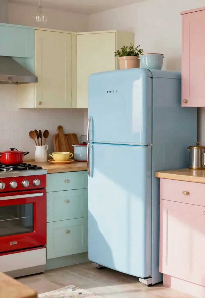 12 Vintage Kitchen Ideas with Timeless Charm 3. Vintage Inspired Appliances 0