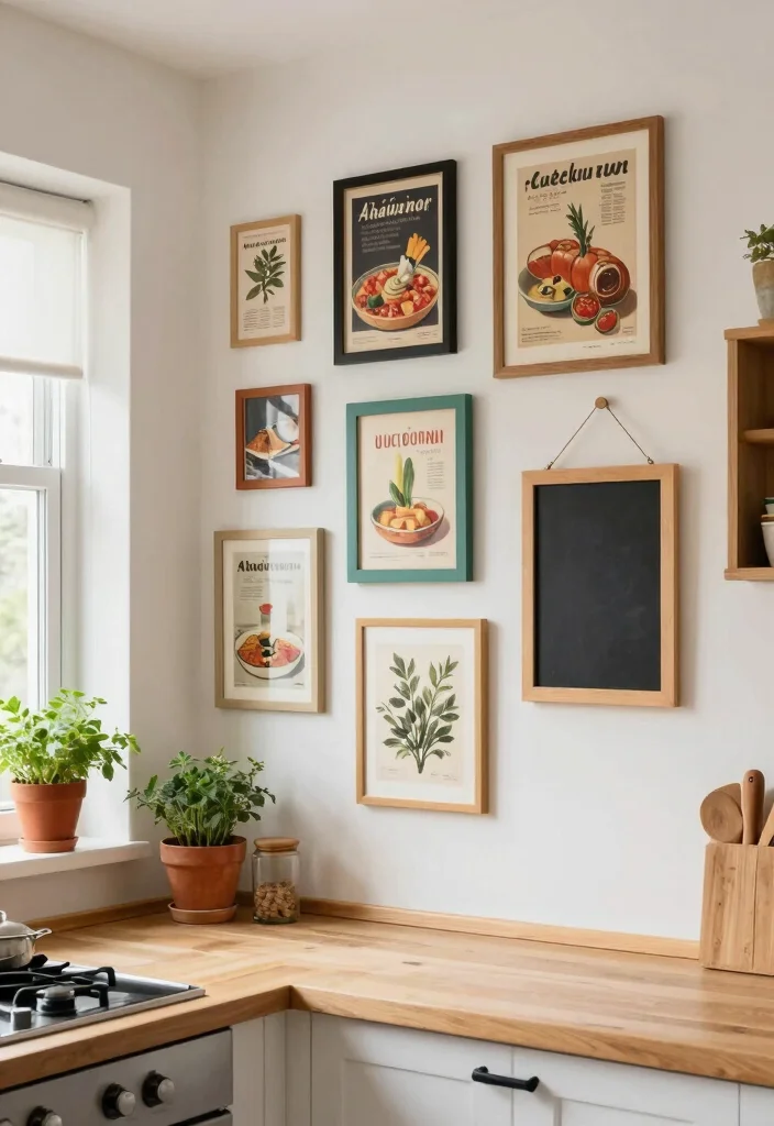 12 Vintage Kitchen Ideas with Timeless Charm 5. Nostalgic Wall Art 0