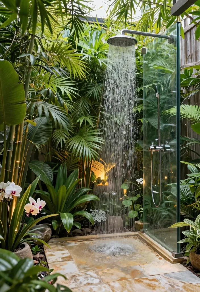 14 Beach House Bathroom Ideas Inspired by Coastal Living 51 14 Beach House Bathroom Ideas Inspired by Coastal Living 11. Shower Gardens for a Tropical Feel 0