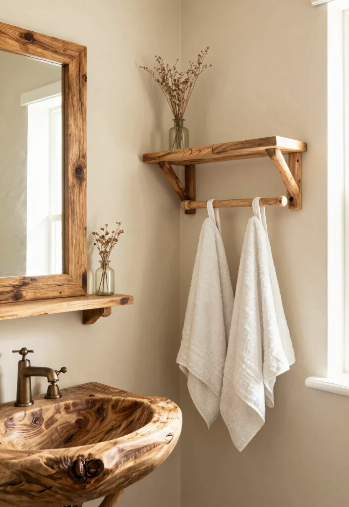 14 Beach House Bathroom Ideas Inspired by Coastal Living 12 14 Beach House Bathroom Ideas Inspired by Coastal Living 2. Driftwood Accents for Natures Touch 0