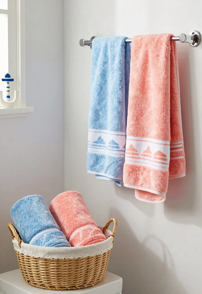 14 Beachy Bathroom Ideas with Breezy Coastal Vibes 40 14 Beachy Bathroom Ideas with Breezy Coastal Vibes 10. Beach Themed Towels 0