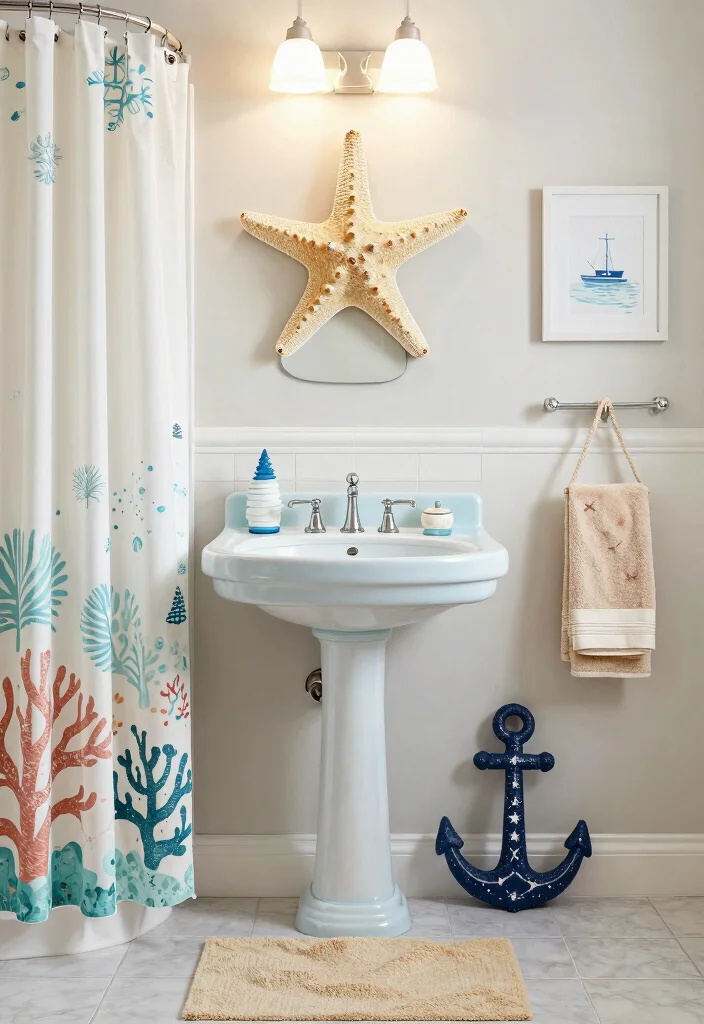 14 Beachy Bathroom Ideas with Breezy Coastal Vibes 12 14 Beachy Bathroom Ideas with Breezy Coastal Vibes 2. Nautical Bathroom Accessories 0