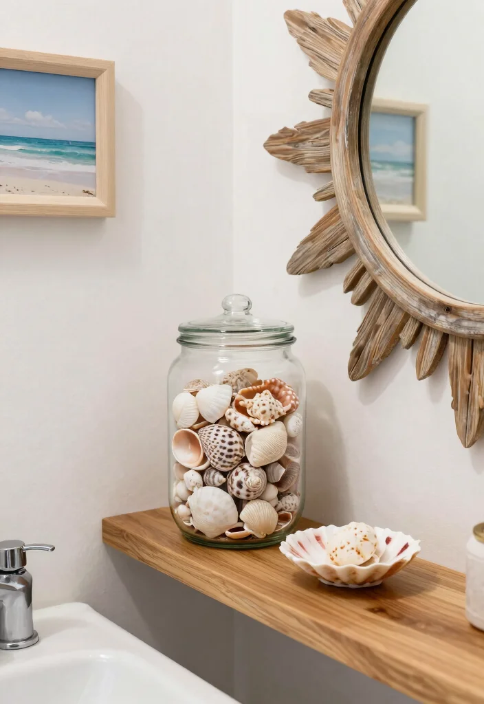 14 Beachy Bathroom Ideas with Breezy Coastal Vibes 23 14 Beachy Bathroom Ideas with Breezy Coastal Vibes 3. Seashell Accents 0