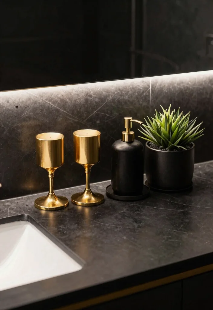 14 Black and Gold Bathroom Ideas for a Luxe Statement 10. Gold Accents in Decor 0