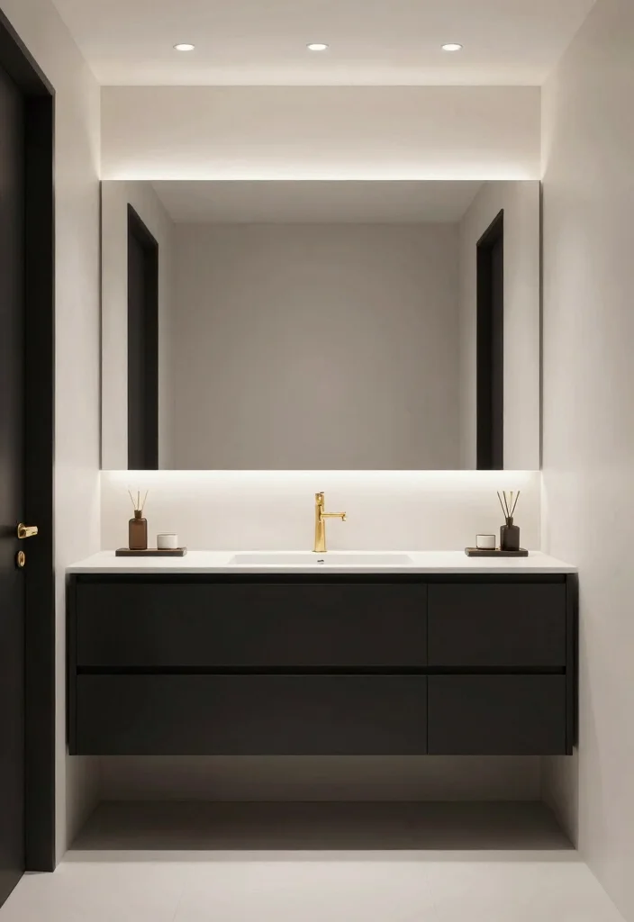 14 Black and Gold Bathroom Ideas for a Luxe Statement 12. Minimalist Design Approach 0