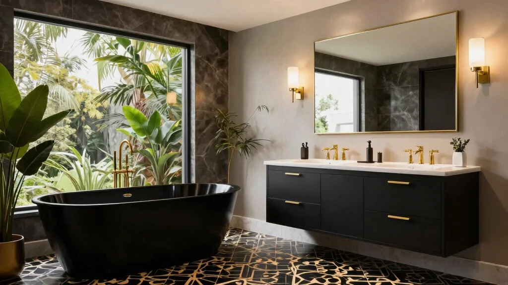 14 Black and Gold Bathroom Ideas for a Luxe Statement