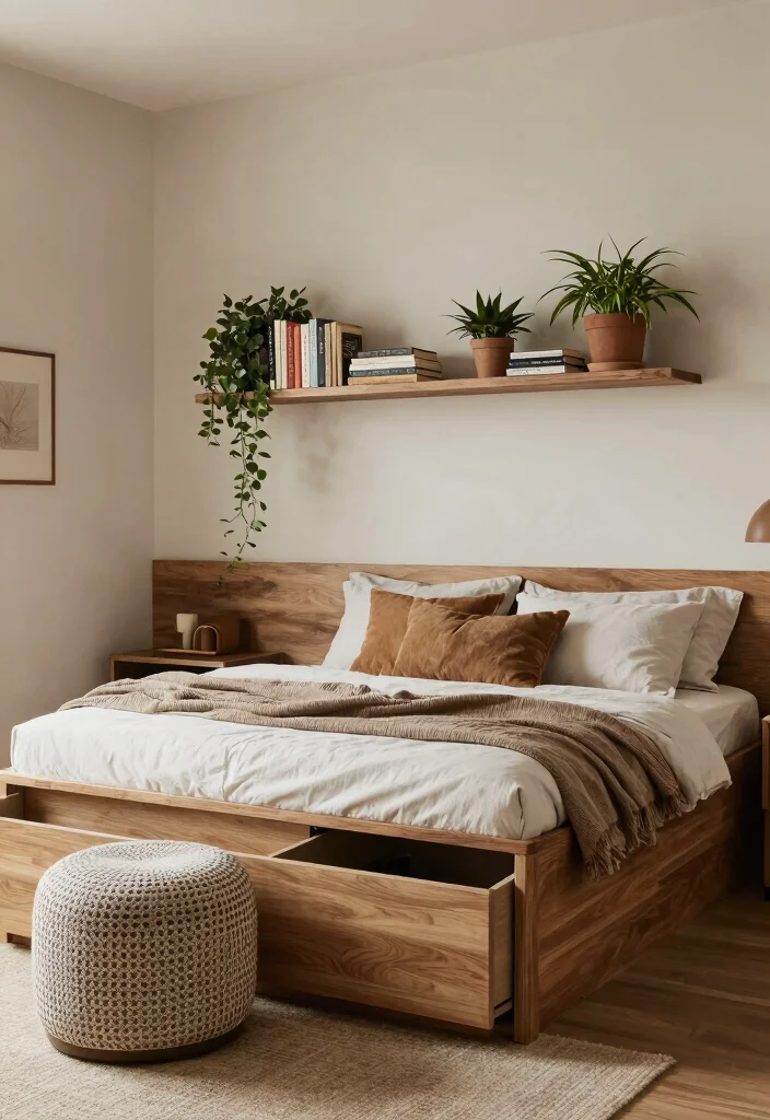 14 Boho Master Bedroom Ideas with Texture and Warmth 14. Functional Furniture with Style 0