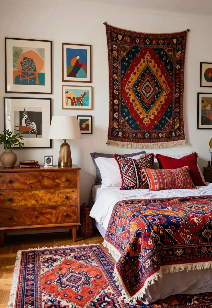 14 Boho Master Bedroom Ideas with Texture and Warmth 4. Eclectic Decor Pieces 0