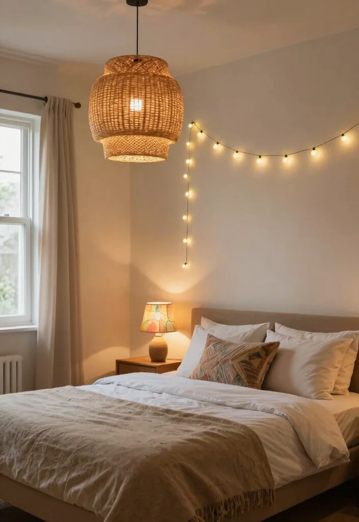 14 Boho Master Bedroom Ideas with Texture and Warmth 7. Boho Lighting Fixtures 0