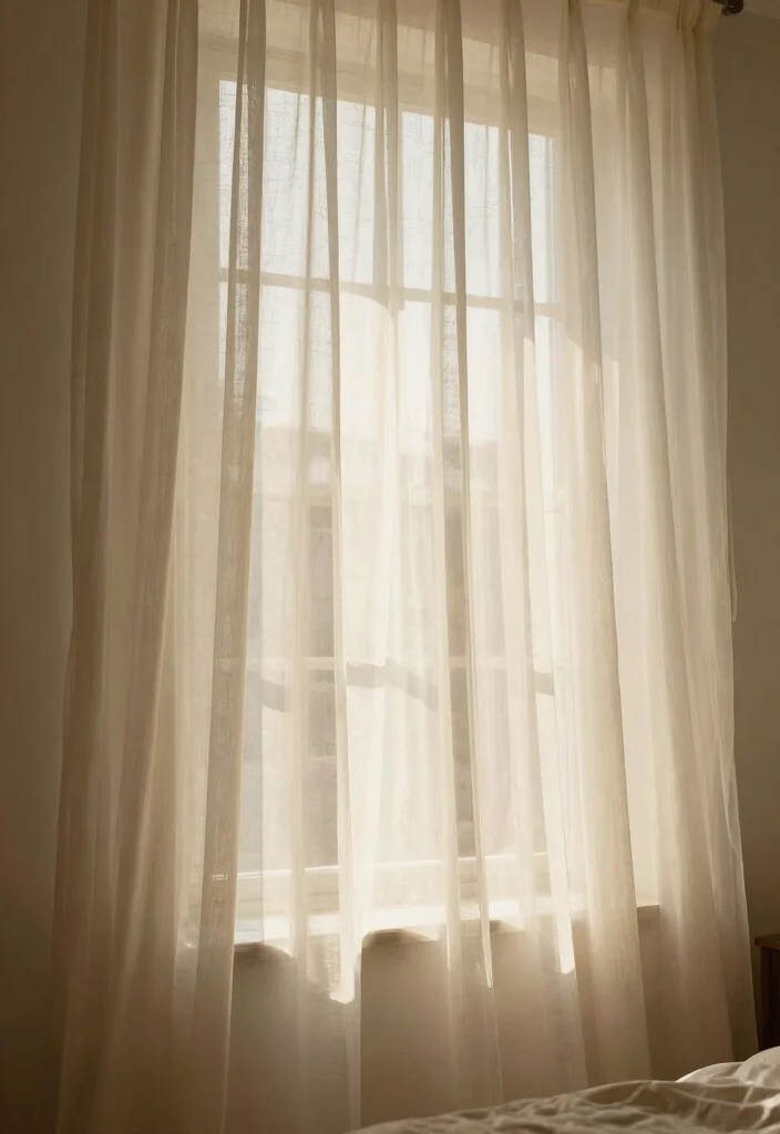 14 Cozy Aesthetic Bedroom Ideas with Soft Layers 13. Window Treatments for Softness 0