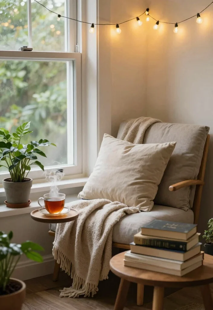 14 Cozy Aesthetic Bedroom Ideas with Soft Layers 4. Cozy Reading Nook 0