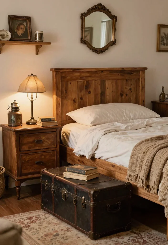 14 Cozy Bedroom Ideas for a Warm Inviting Space 6. Vintage Finds and Antiques 0