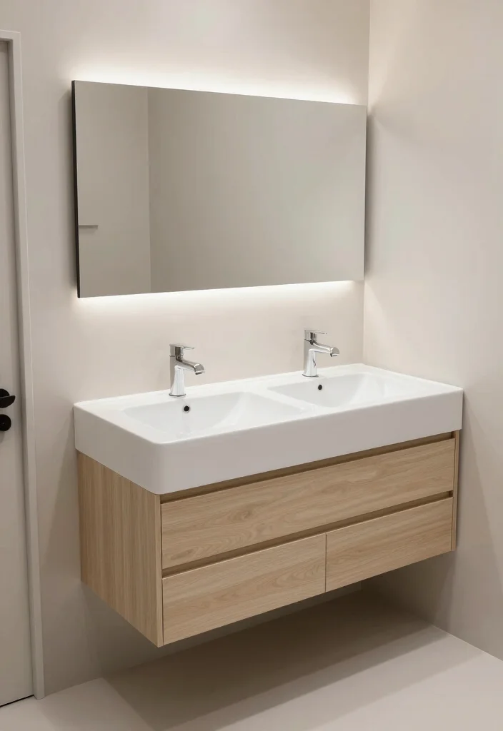 14 Double Bathroom Vanity Ideas for Shared Daily Routines 10. Compact Solutions for Smaller Spaces 0