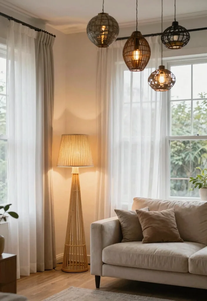 14 Home Living Room Decor Ideas for Everyday Style 4. Sustainable Lighting Solutions 0