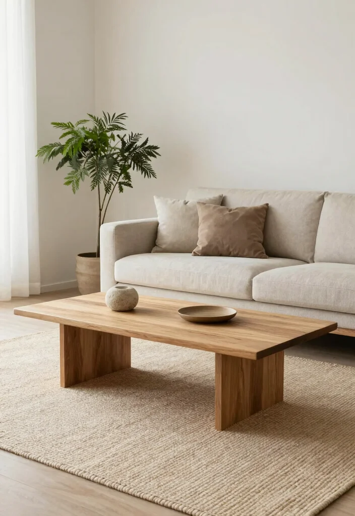 14 Home Living Room Decor Ideas for Everyday Style 8. Minimalist Approach with Natural Elements 0