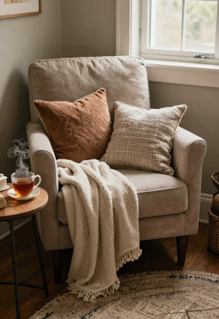 14 Home Living Room Decor Ideas for Everyday Style 9. Cozy Nooks with Layered Textures 0