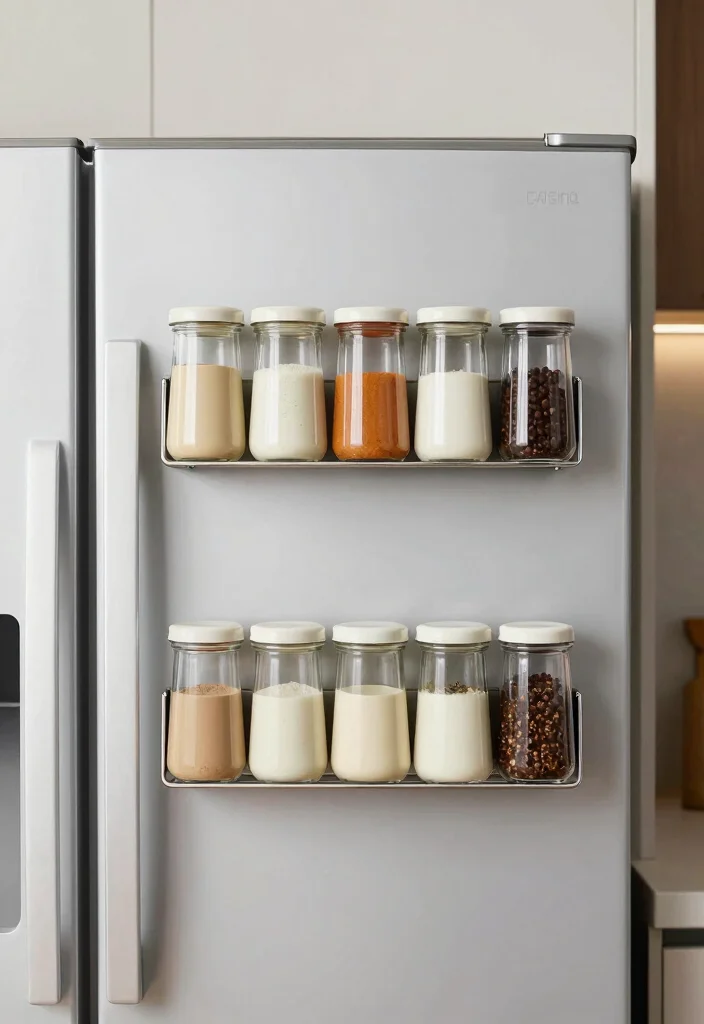14 Kitchen Space Saving Ideas That Actually Work 5. Magnetic Spice Rack 0