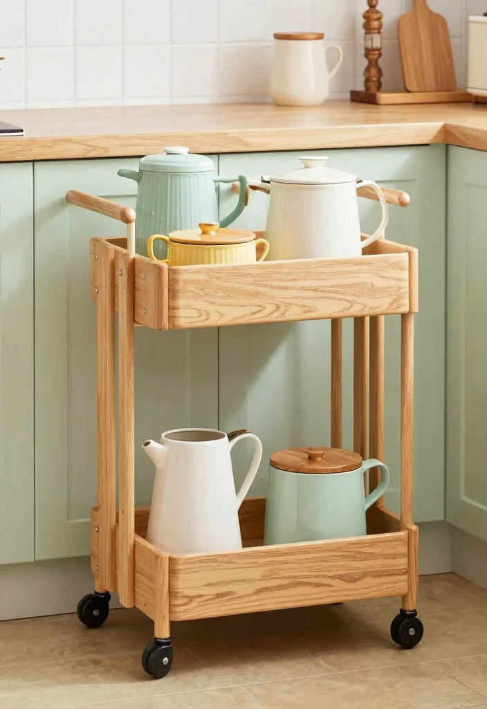 14 Kitchen Space Saving Ideas That Actually Work 8. Rolling Carts 0