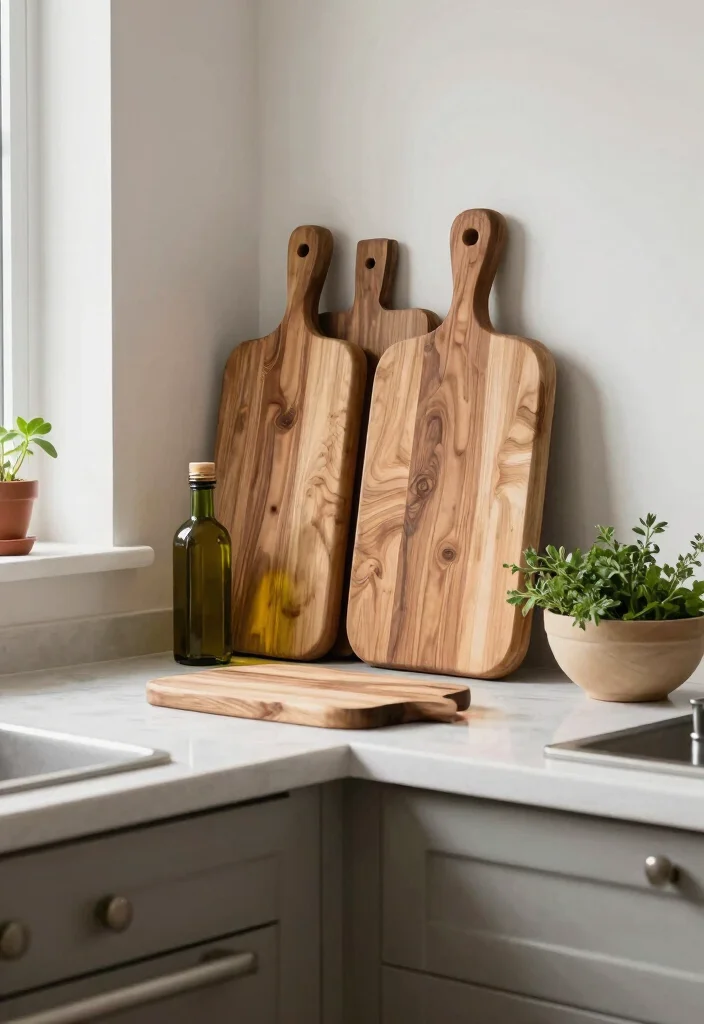 14 Large Kitchen Island Decor Ideas for a Styled Look 2. Decorative Cutting Boards 0