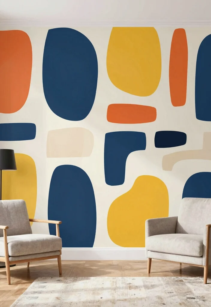 14 Living Room Wallpaper Ideas That Make a Statement 13. Oversized Print Designs 0