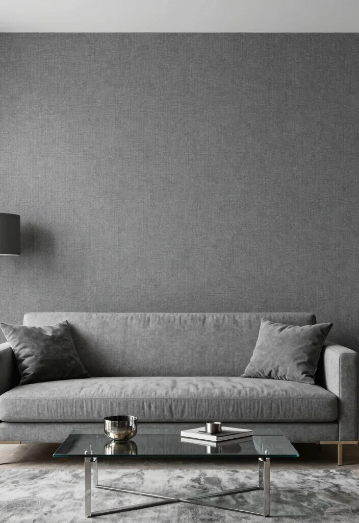 14 Living Room Wallpaper Ideas That Make a Statement 5. Monochromatic Magic 0