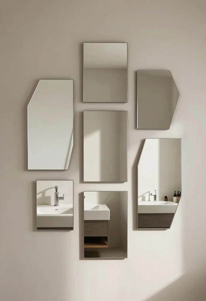 14 Modern Bathroom Mirror Ideas for a Sleek Finish 10. Geometric Mirrors 0