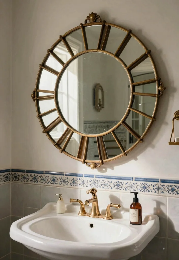 14 Modern Bathroom Mirror Ideas for a Sleek Finish 13. Vintage Rotating Mirrors 0