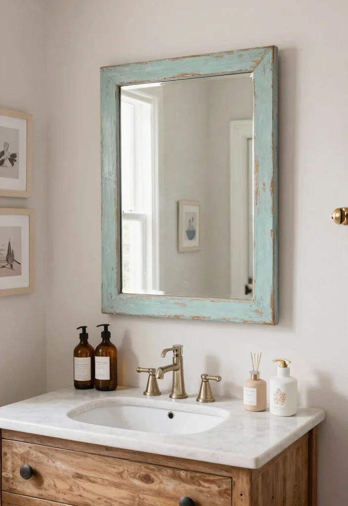 14 Modern Bathroom Mirror Ideas for a Sleek Finish 8. Repurposed Vintage Mirrors 0