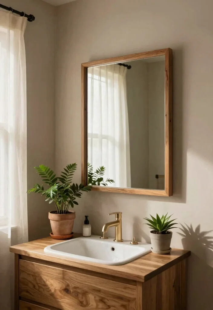 14 Modern Bathroom Mirror Ideas for a Sleek Finish 9. Nature Inspired Mirrors 0
