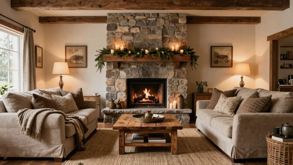 14 Rustic Fireplace Living Room Ideas with Cozy Charm